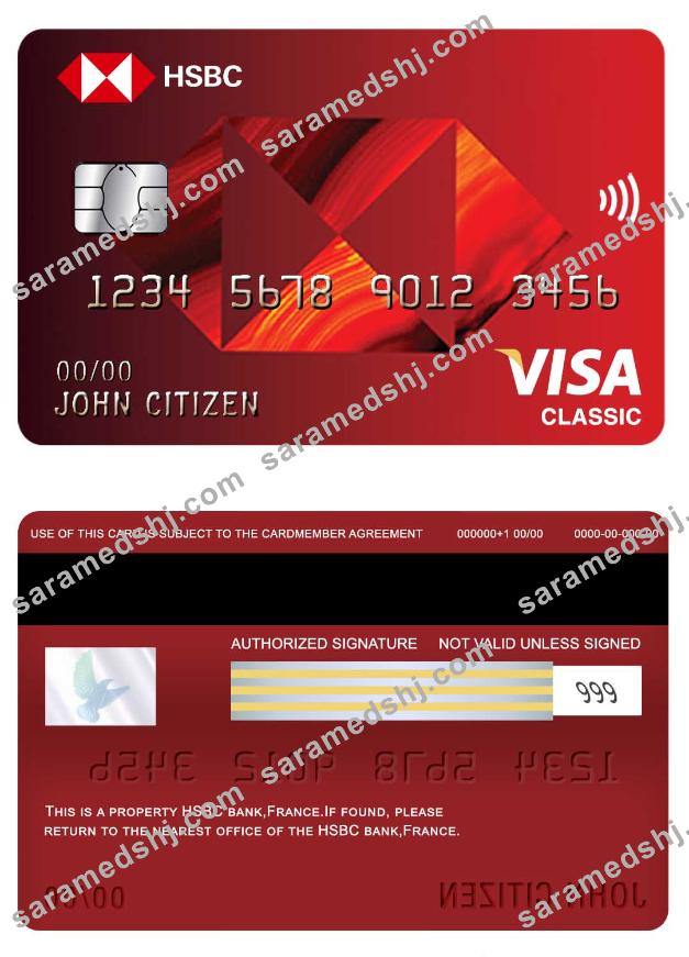 France HSBC bank visa classic card